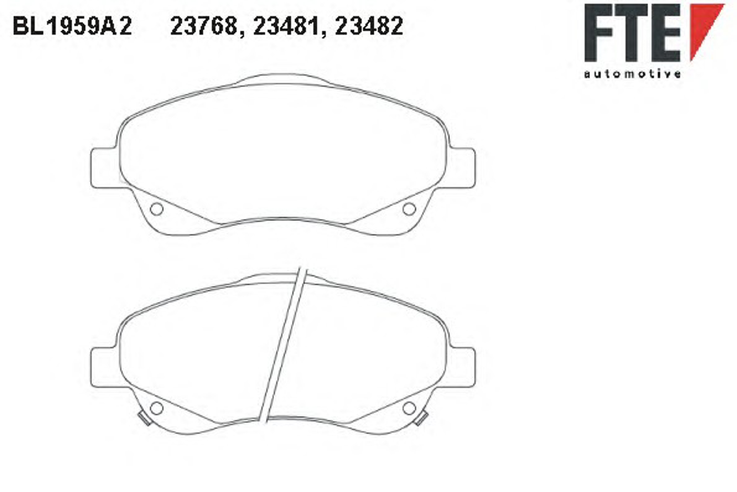 Комплект тормозных колодок дисковый тормоз FTE BL1959A2