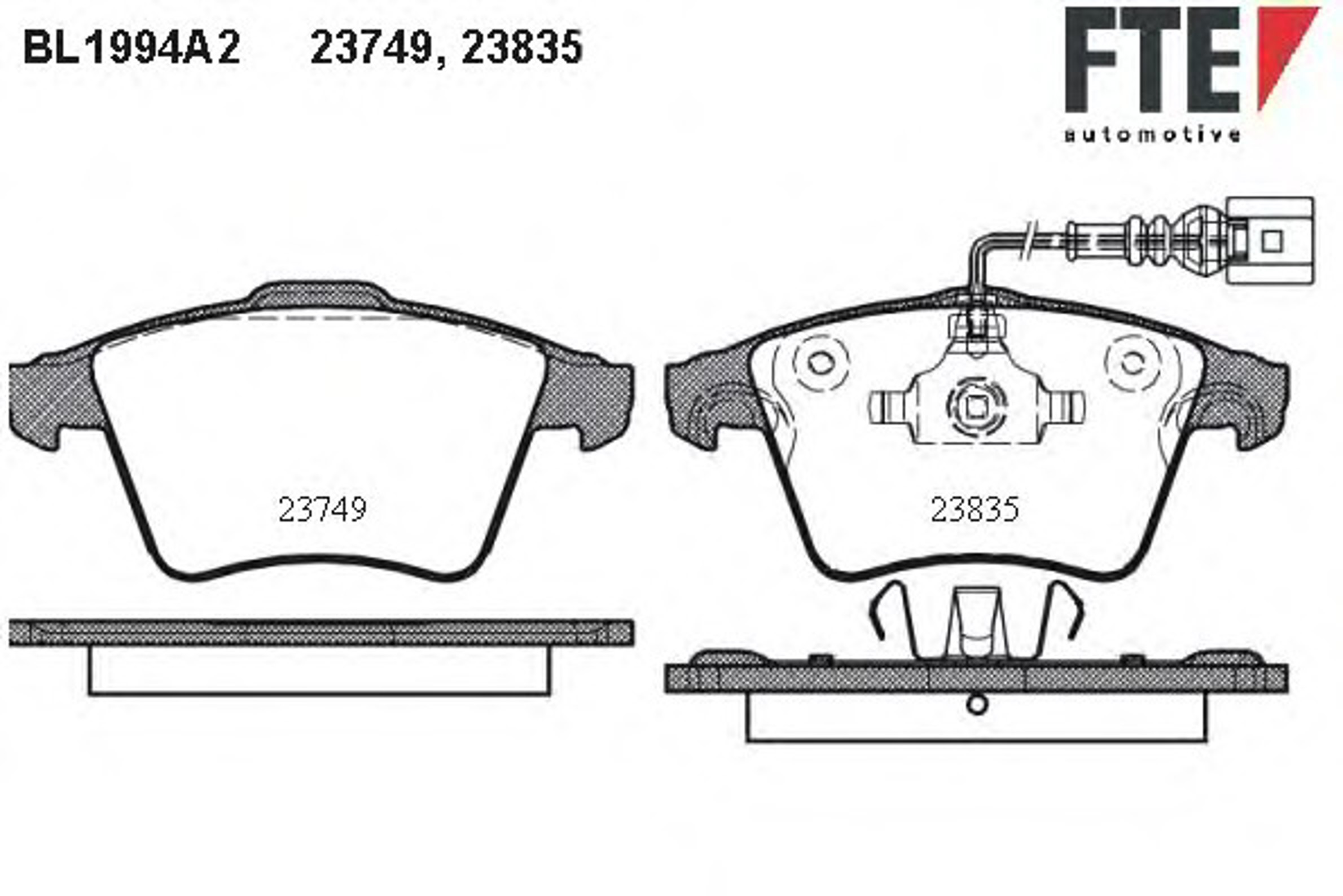 Колодки тормозные дисковые FTE BL1994A2
