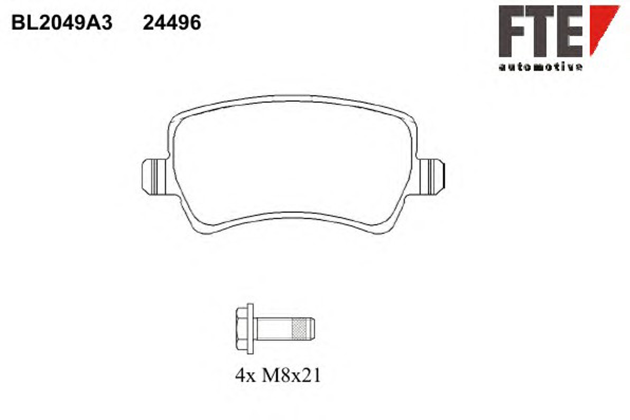 Комплект тормозных колодок дисковый тормоз FTE BL2049A3