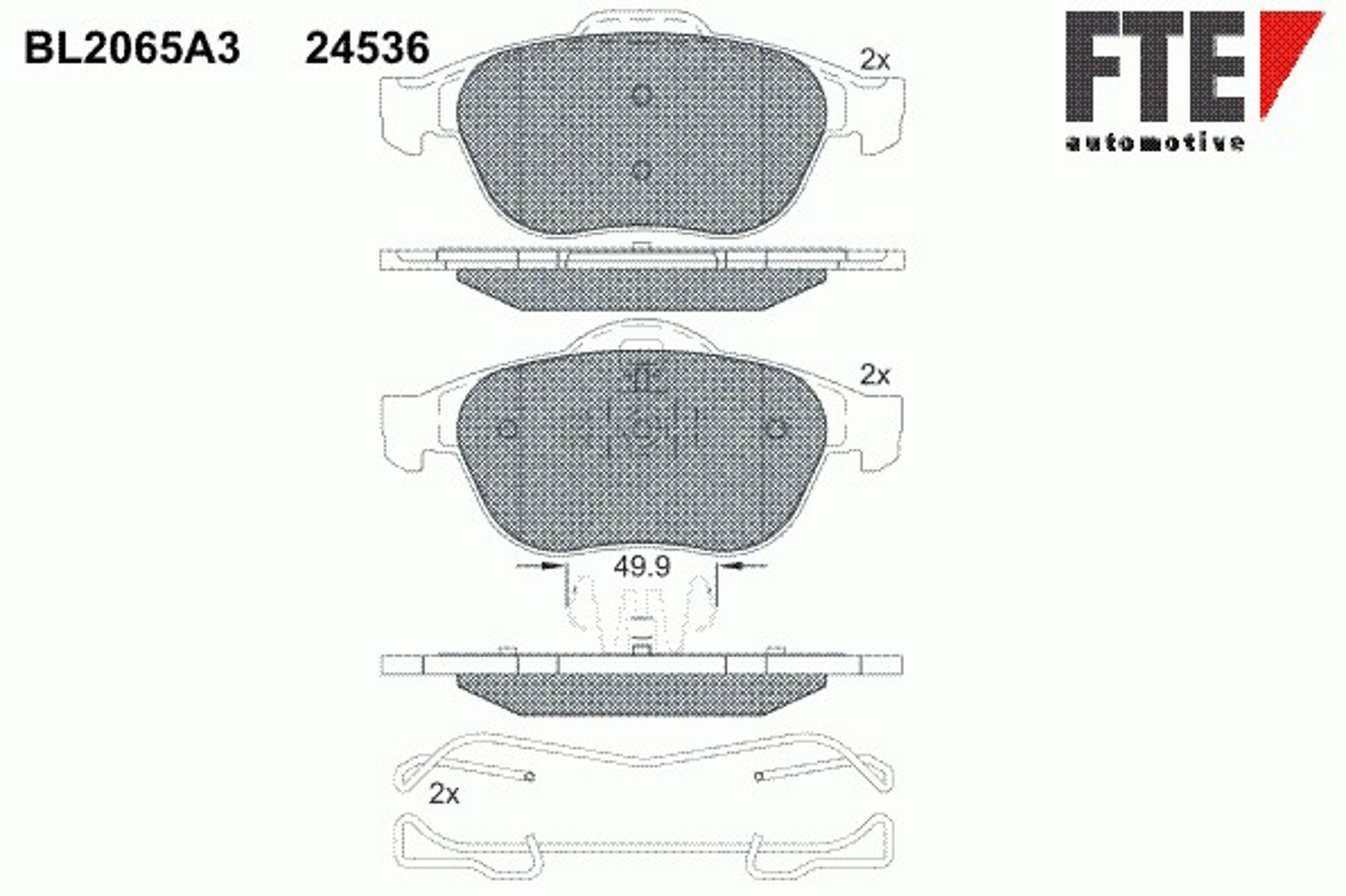 Колодки тормозные дисковые FTE BL2065A3