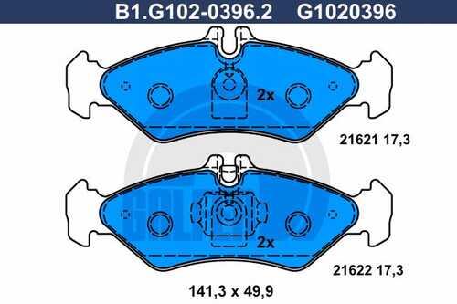 Колодки тормозные дисковые GALFER B1-G102-0396-2