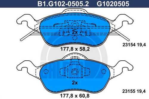 Тормозные колодки GALFER B1-G102-0505-2