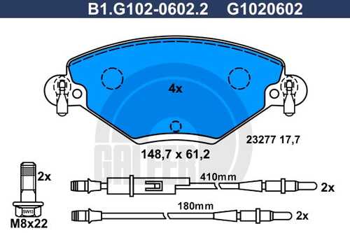 Тормозные колодки GALFER B1-G102-0602-2