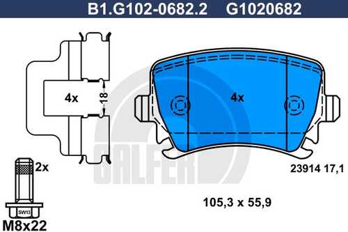 Тормозные колодки GALFER B1-G102-0682-2