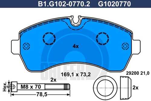 Колодки тормозные GALFER B1-G102-0770-2