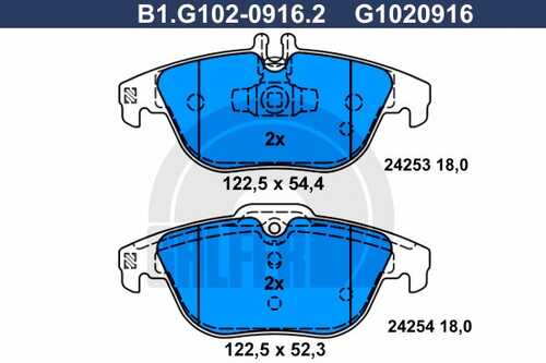 Тормозные колодки GALFER B1-G102-0916-2