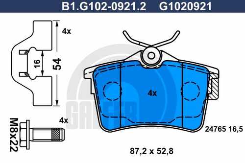 Тормозные колодки GALFER B1-G102-0921-2