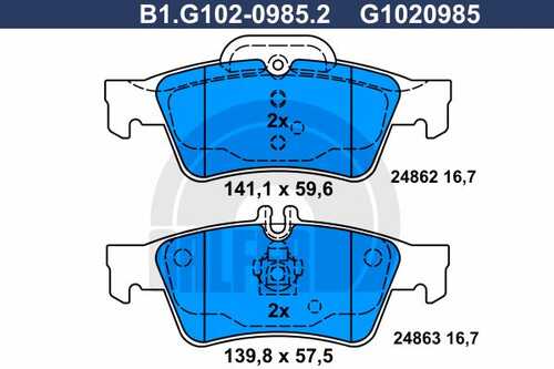 Тормозные колодки GALFER B1-G102-0985-2