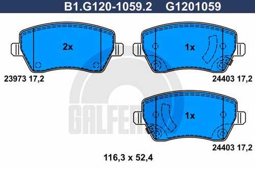 Колодки тормозные дисковые GALFER B1-G120-1059-2