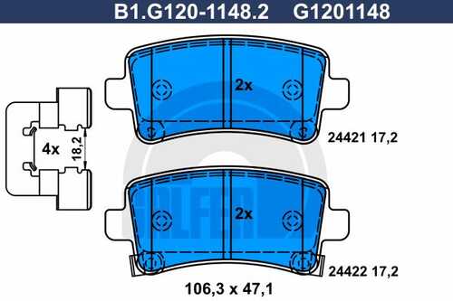 Тормозные колодки GALFER B1-G120-1148-2