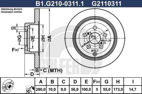 Тормозной диск GALFER B1-G210-0311-1