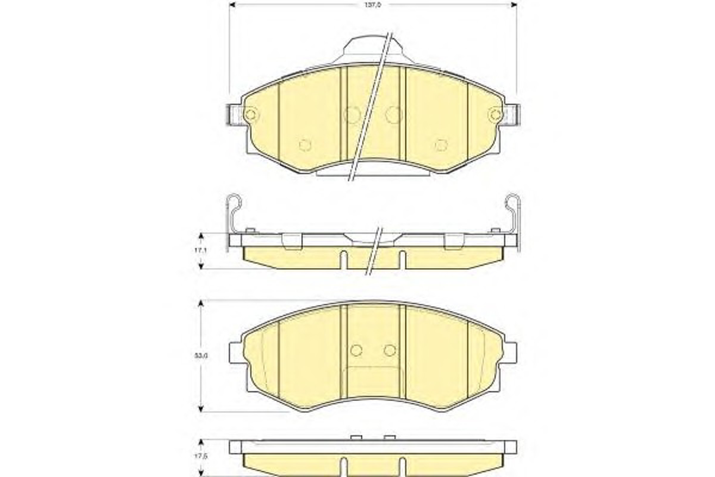 Комплект тормозных колодок дисковый тормоз GIRLING 6132569