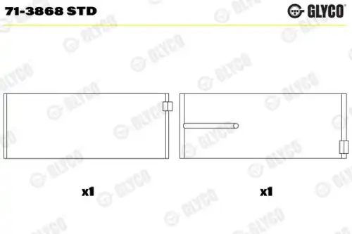 71-3868 std вкладыши шатунные пара std sputter 8x GLYCO 71-3868 STD