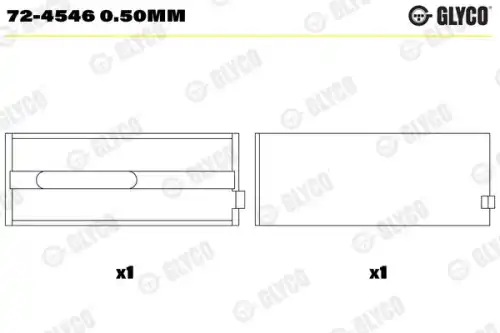 Glyco 72-4546 0.50mm коренной вкладыш (комплект) GLYCO 72-4546 0.50mm