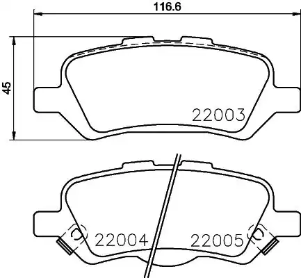 Колодки тормозные дисковые комплект HELLA/BEHR/PAGID 8DB355036-951