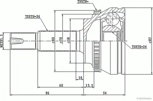 Шрус HERTH+BUSS JAKOPARTS J2832132