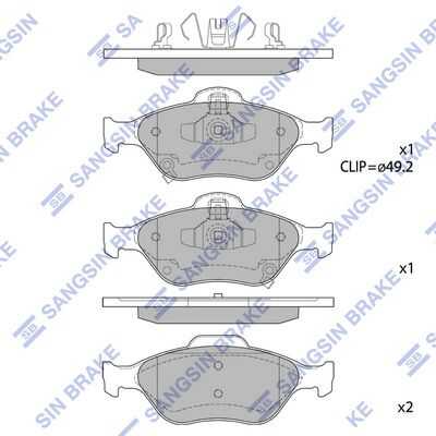 Тормозные колодки дисковые HI-Q SP1631