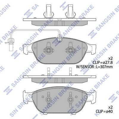 Тормозные колодки дисковые HI-Q SP2316