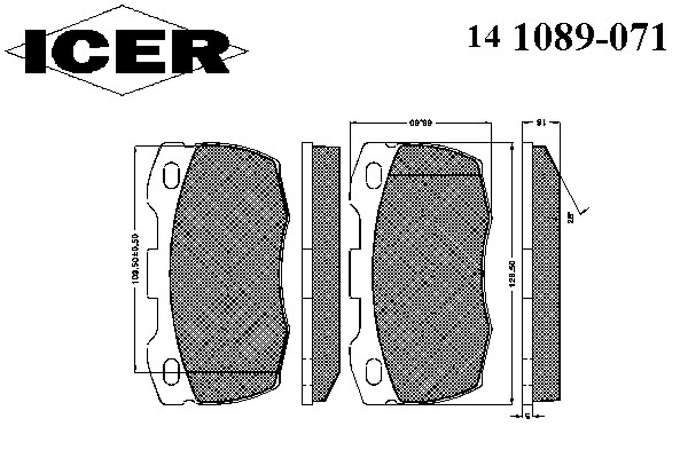 Колодки тормозные дисковые ICER 141089-071