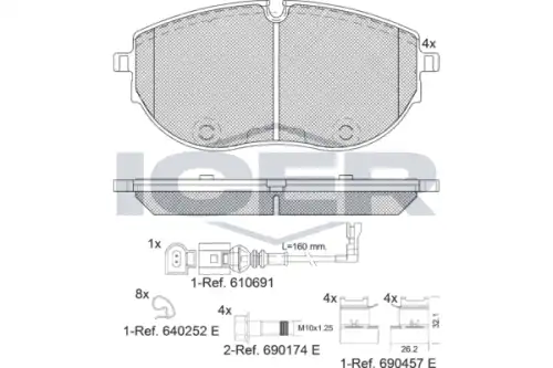 142401 колодки дисковые передние ICER 142401
