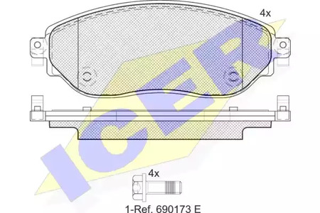 Колодки дисковые передние ICER 142219