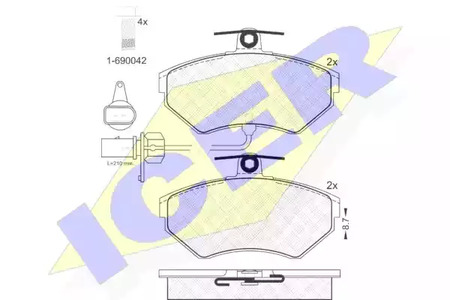 Комплект тормозных колодок дискового тормоза ICER 181157-203