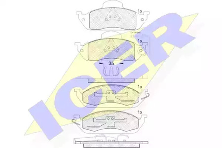 Колодки тормозные дисковые комплект ICER 181276