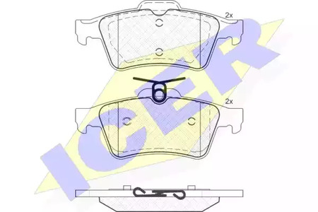 Комплект тормозных колодок дискового тормоза ICER 181651
