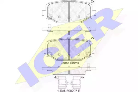 Колодки тормозные дисковые ICER 182053