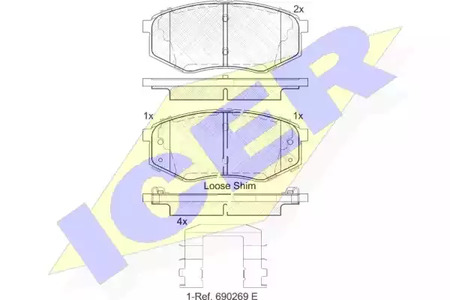 Колодки тормозные дисковые ICER 182094