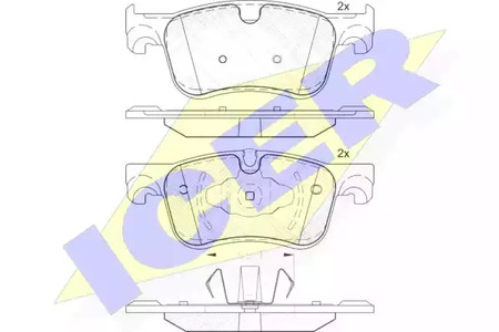 Колодки тормозные дисковые комплект ICER 182158