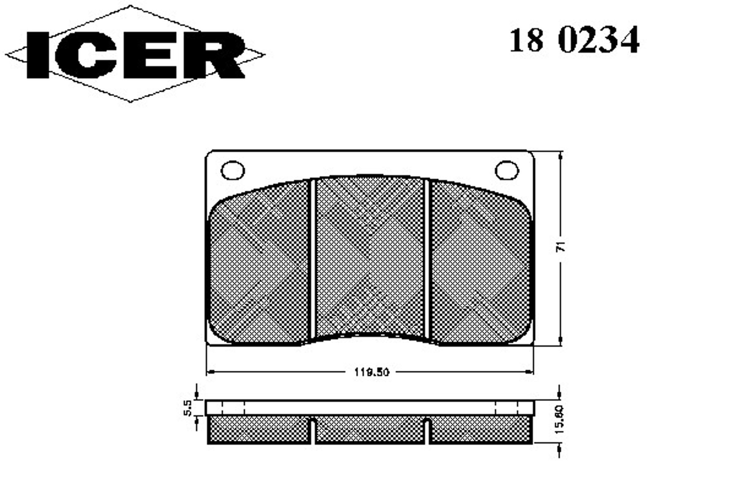 Колодки тормозные дисковые ICER 180234