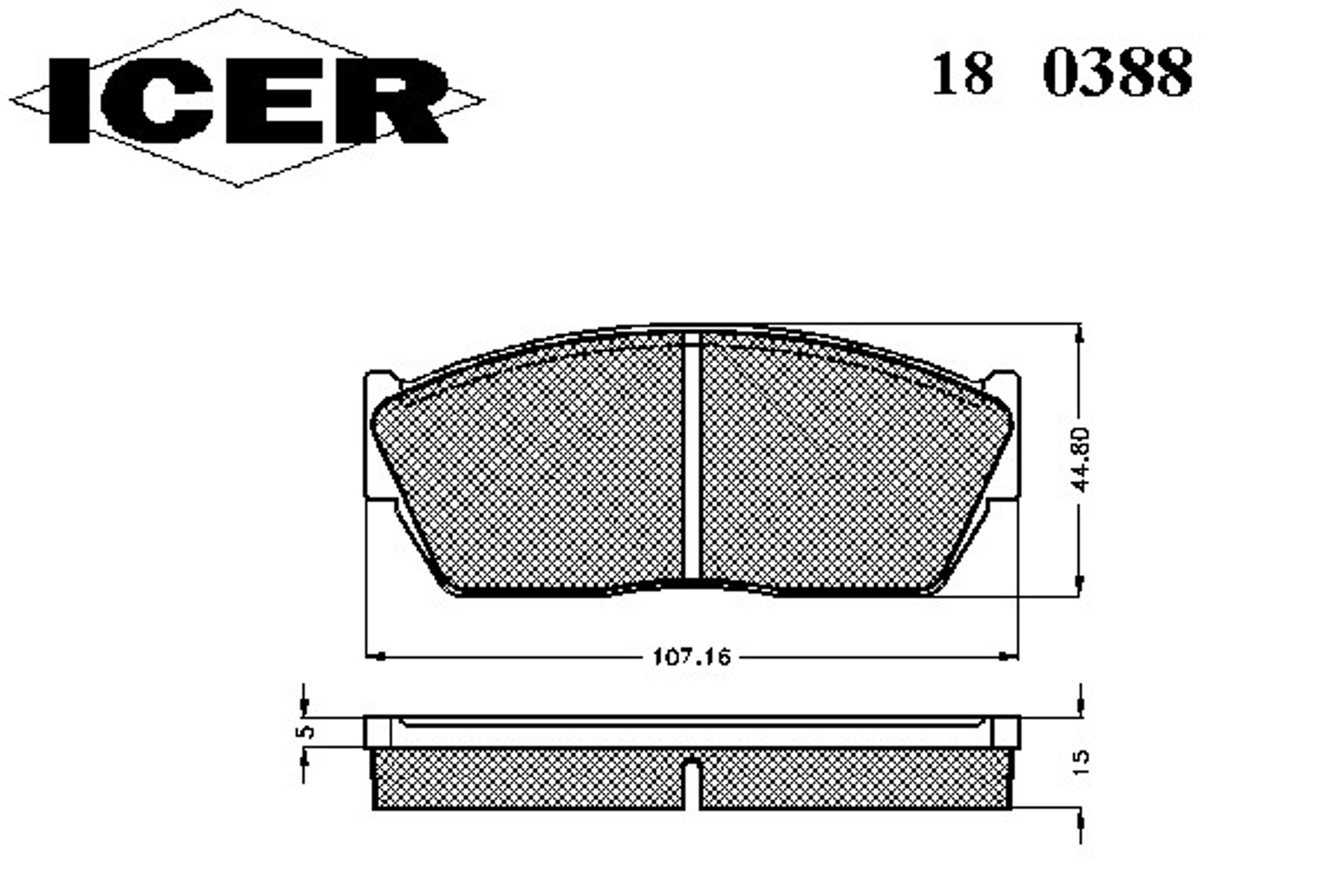 Колодки тормозные дисковые ICER 180388