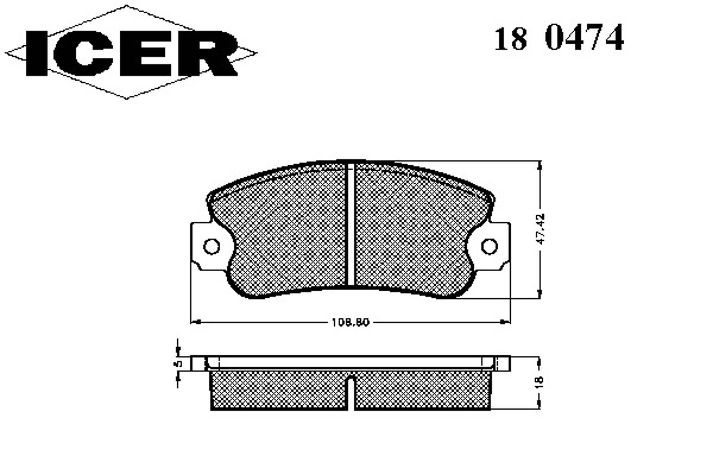 Колодки тормозные дисковые ICER 180474