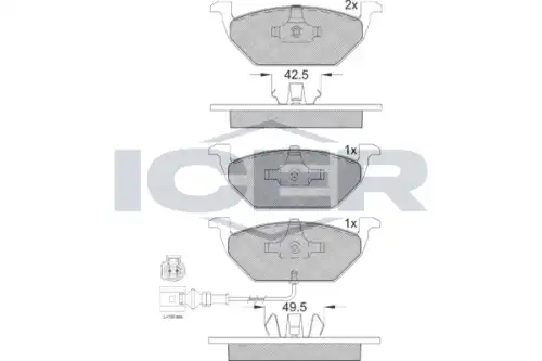 181349-396 колодки тормоз. перед. дисковые ICER 181349-396