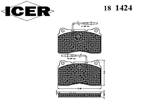 Колодки дисковые передние ICER 181424