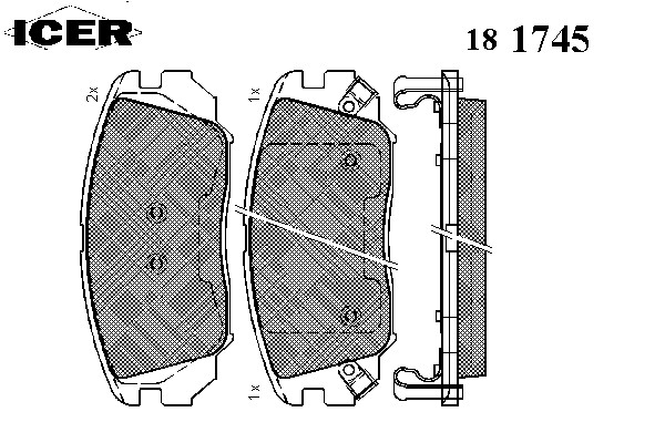 Комплект тормозных колодок дискового тормоза ICER 181745
