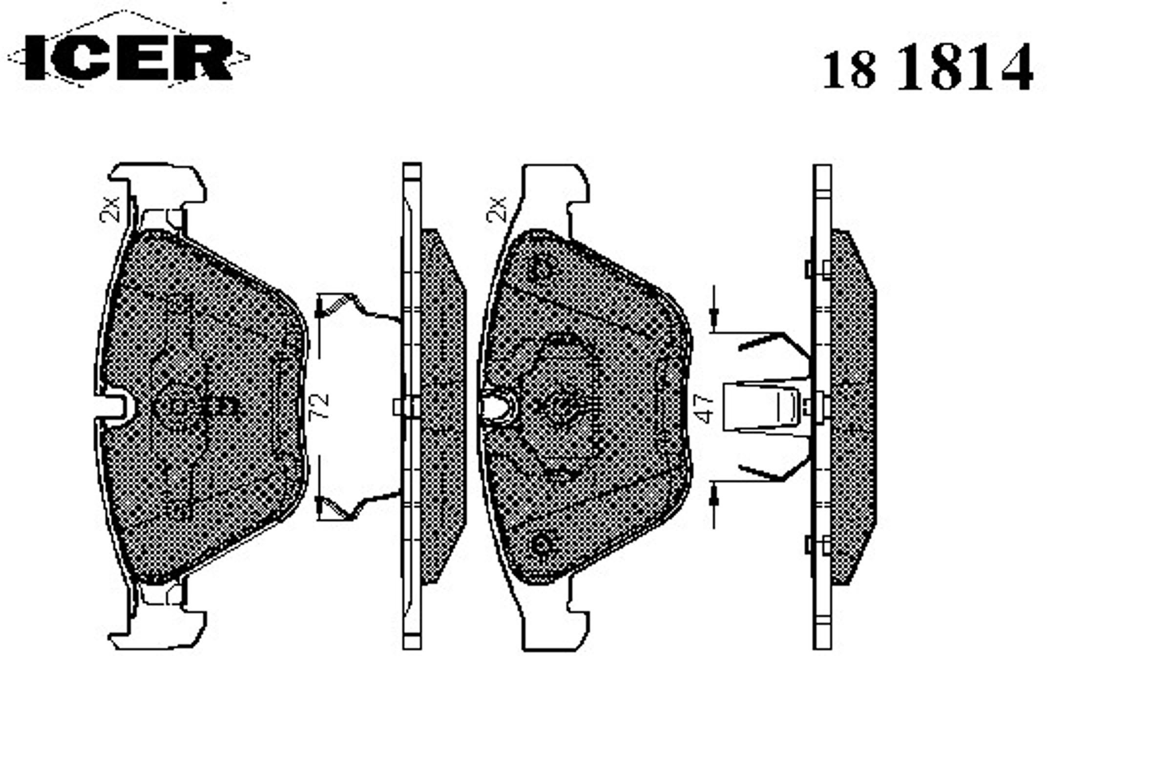 Колодки тормозные дисковые ICER 181814