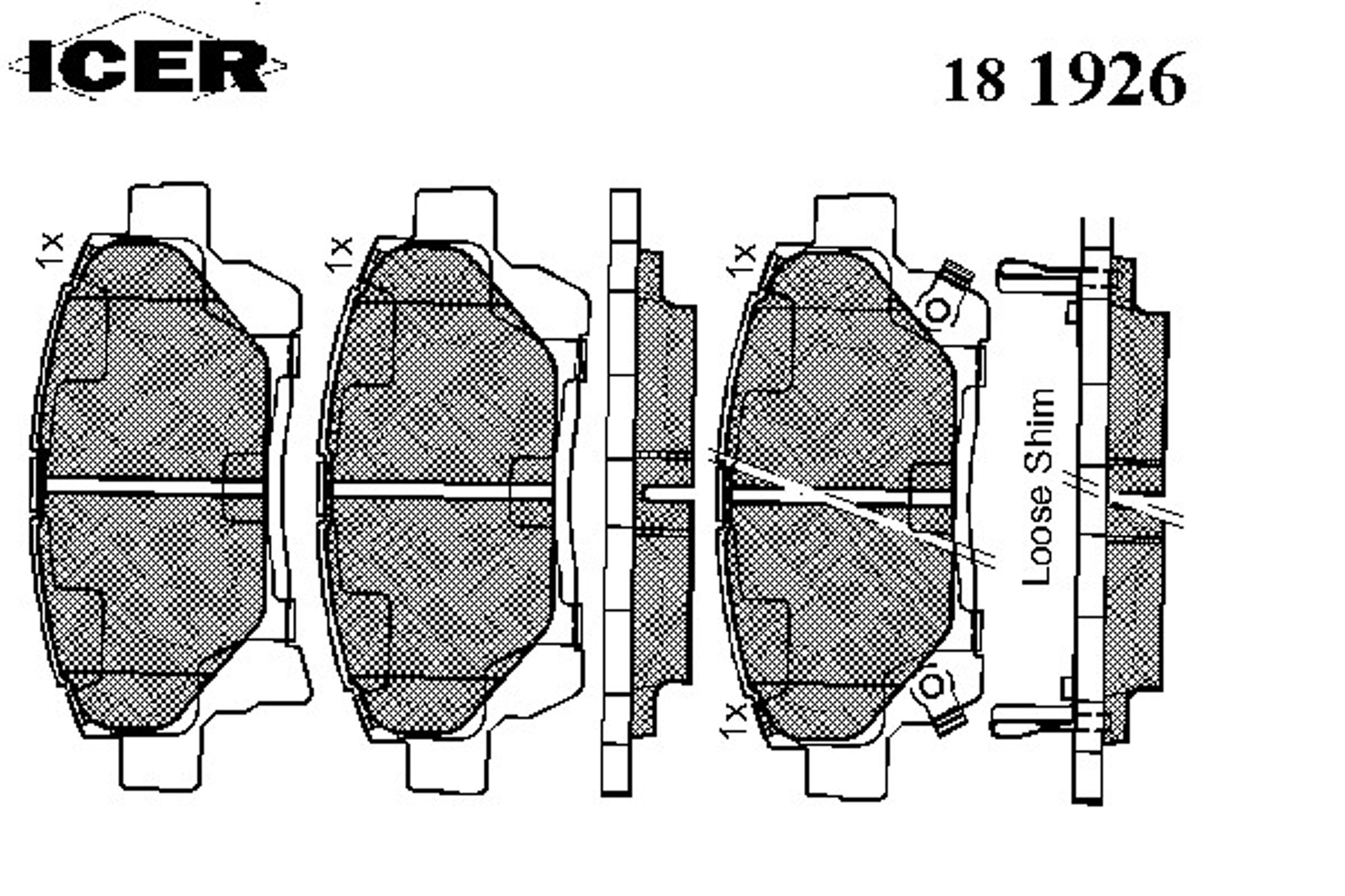 Колодки тормозные дисковые ICER 181926