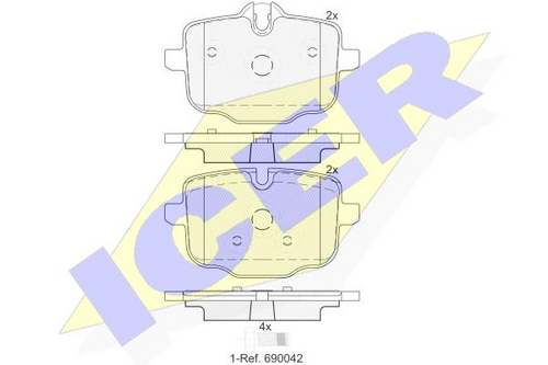 Колодки тормозные дисковые ICER 182005-200