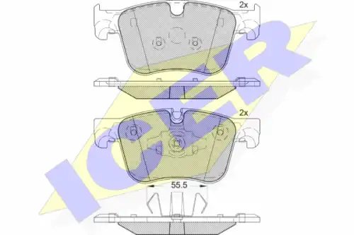 182166-203 колодки дисковые передние ICER 182166-203