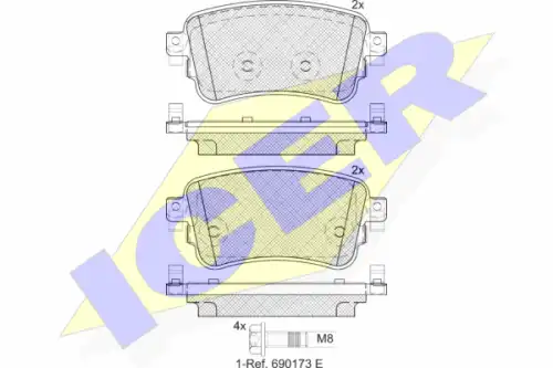 182294 колодки дисковые задние ICER 182294