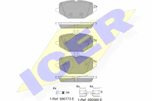 182371 колодки дисковые задние ICER 182371