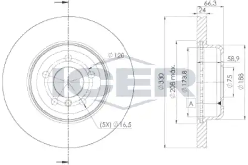 Тормозные диски ICER 78BD3555-2