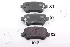 Комплект тормозных колодок дискового тормоз JAPKO 51K12