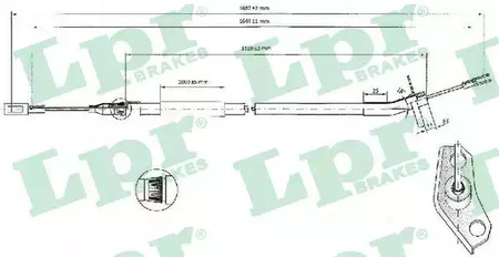 Трос ручного тормоза LPR C0444B