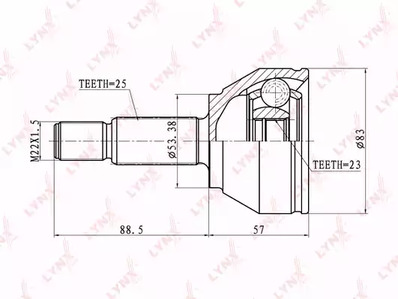 Шрус наружный к-кт LYNXAUTO CO-2801