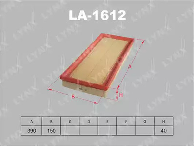 Воздушный фильтр LYNXAUTO LA-1612