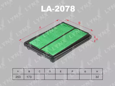 Воздушный фильтр LYNXAUTO LA-2078
