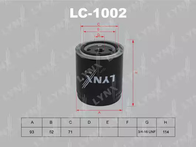 Масляный фильтр LYNXAUTO LC-1002